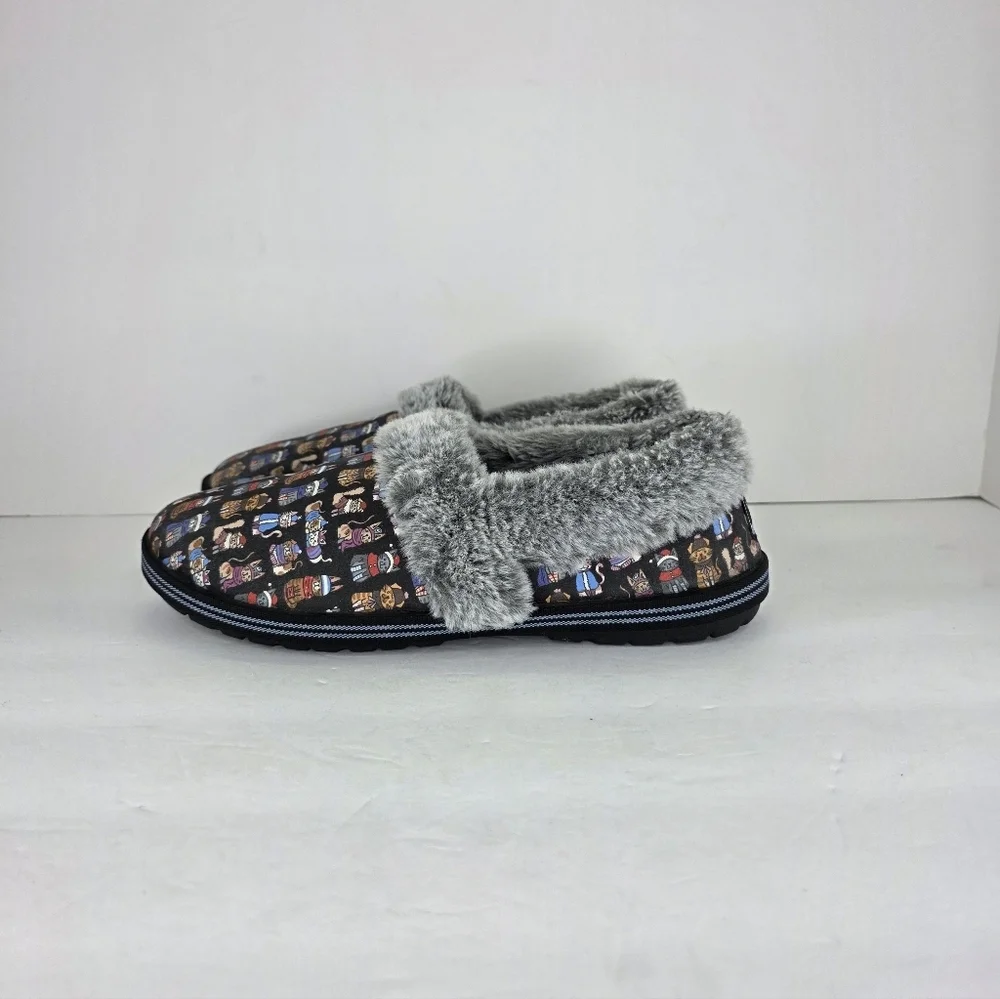 Skechers BOBS Too Cozy Cat Ages Slippers Colorful Cats Multicolor Women’s Size 8 - Picture 2 of 15